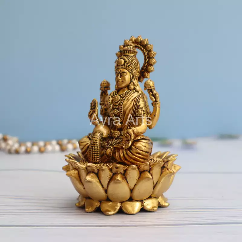 Premium Brass Lakshmi Idol - 5 Inch Height