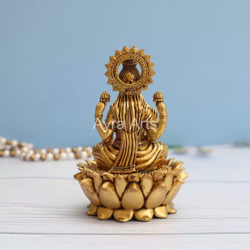 Premium Brass Lakshmi Idol - 5 Inch Height