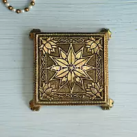 Brass Square Pooja Chowki - 5.5 Inch Height