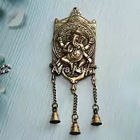 Brass Wall Hanging Ganesh with Bells - 5 Inch Length