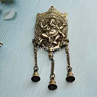 Brass Wall Hanging Ganesh with Bells - 5 Inch Length