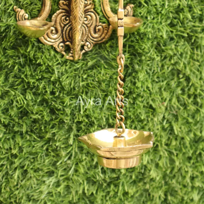 Brass Wall Hanging Parrot Lamp - 9.5 Inch Height