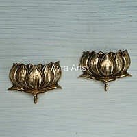 Brass Lotus Flower Wall Mount for Home Decor - 4 Inch Length