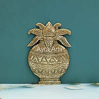 Brass Mangal Kalash Wall Hanging - 8 Inch Height