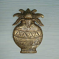 Brass Mangal Kalash Wall Hanging - 8 Inch Height