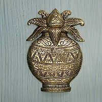 Brass Mangal Kalash Wall Hanging - 8 Inch Height