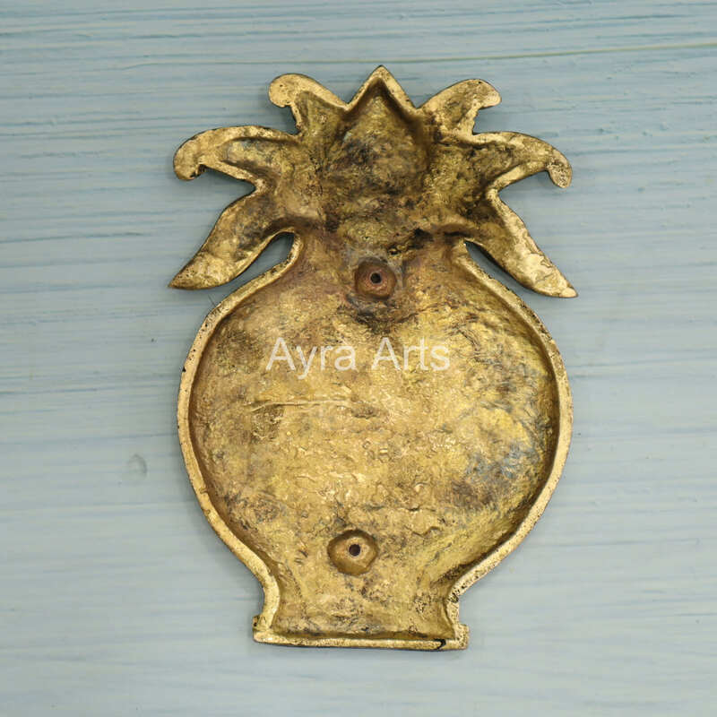 Brass Mangal Kalash Wall Hanging - 8 Inch Height