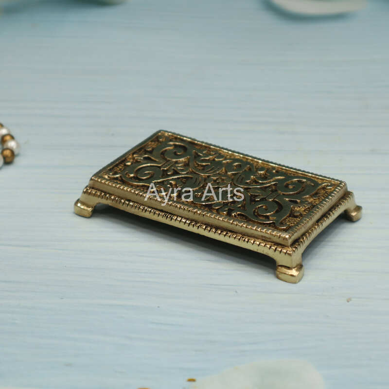 Brass Spiritual religious temple puja Chowki  - 4.5 Inch Length