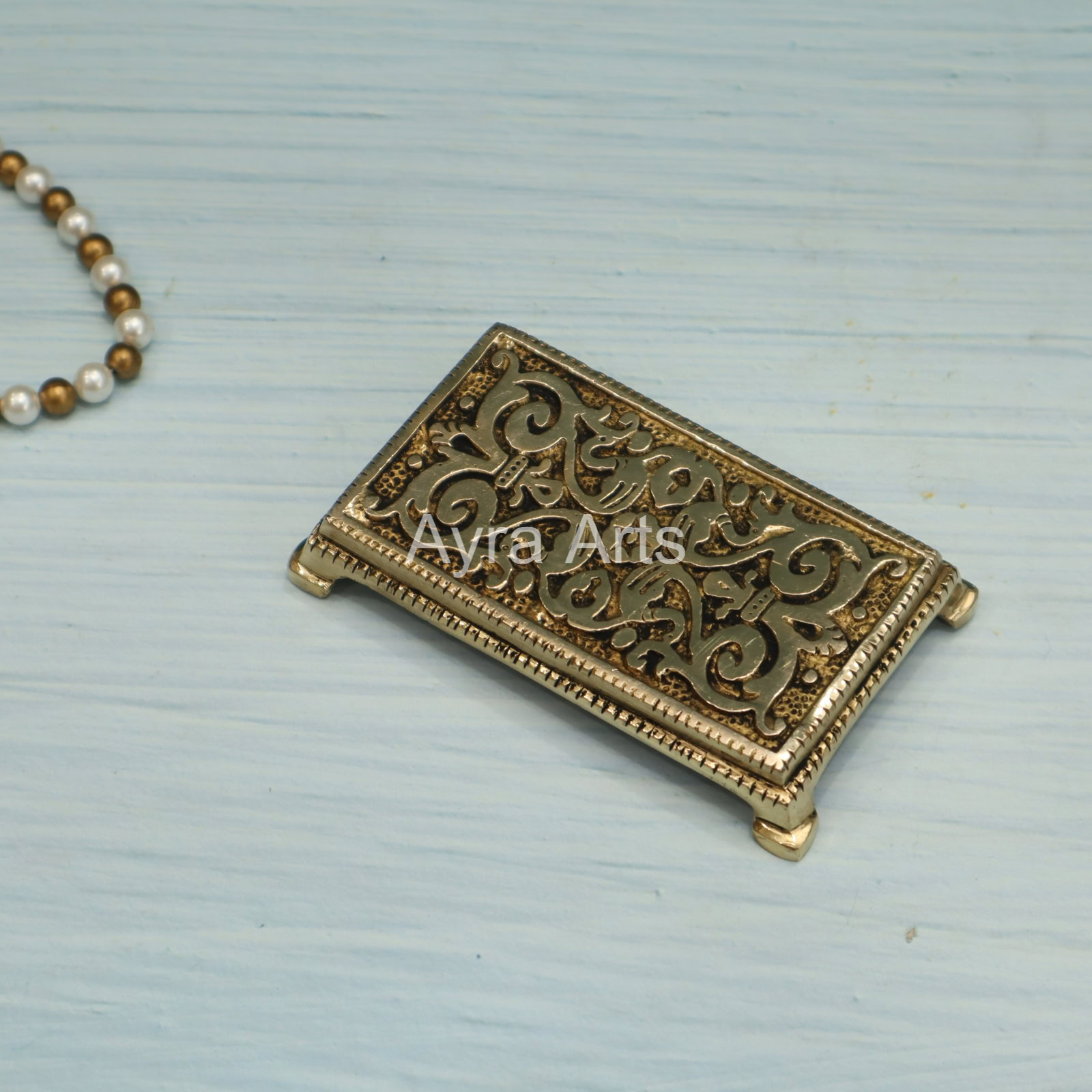 Brass Spiritual religious temple puja Chowki - 4.5 Inch Length