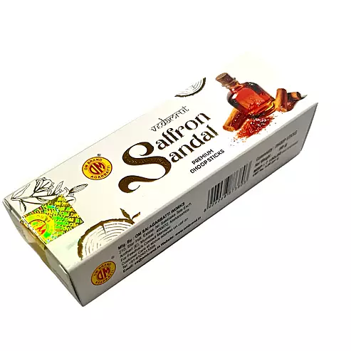 Om Brand VEDAMRUT SAFFRON SANDAL Premium Dhoop Sticks 50g