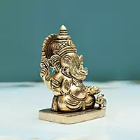 Handcrafted Brass Lord Ganesh Idol - 4.5 Inch Height