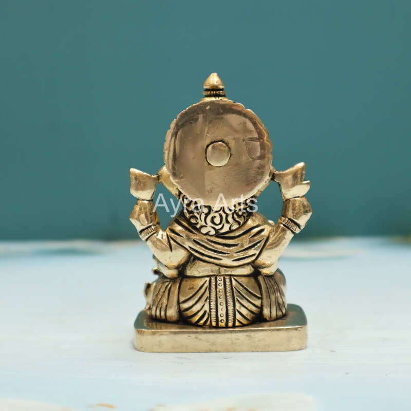 Handcrafted Brass Lord Ganesh Idol - 4.5 Inch Height