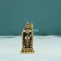 Brass Murugan Statue Lord Kartikeya Murti for Puja - 3 Inch Height