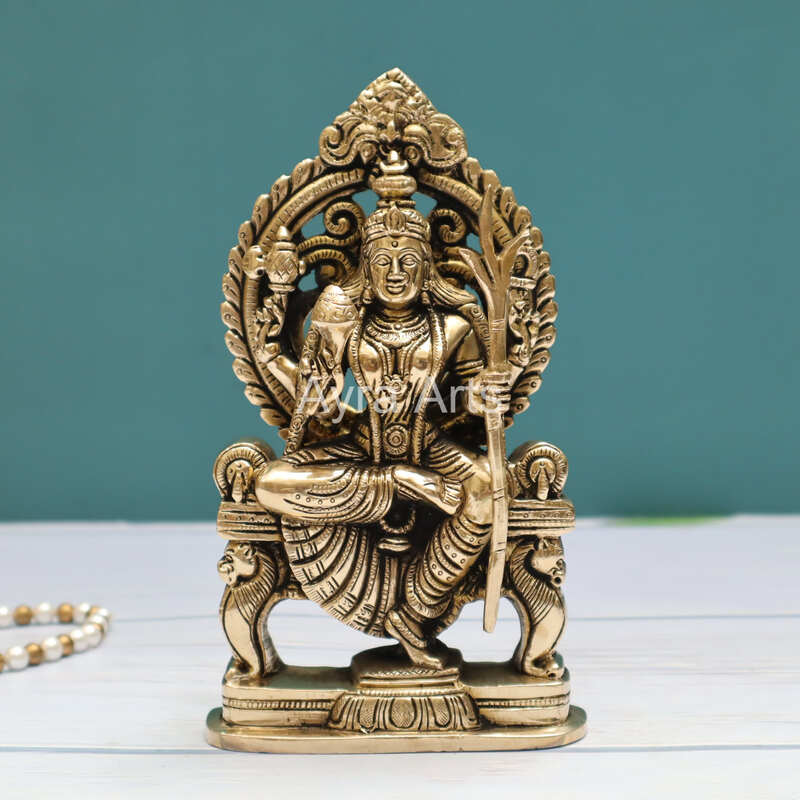 Elegant Sculpture Goddess Raja Rajeshwari Tripura Sundari Kamakshi Lalita Devi Idol - 7.5 Inch Height