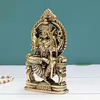 Elegant Sculpture Goddess Raja Rajeshwari Tripura Sundari Kamakshi Lalita Devi Idol - 7.5 Inch Height