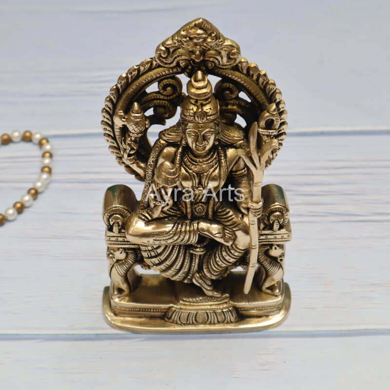 Elegant Sculpture Goddess Raja Rajeshwari Tripura Sundari Kamakshi Lalita Devi Idol - 7.5 Inch Height