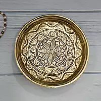 Brass Round Thali Chowki - 7.5 Inch Length