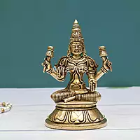 Buy Pure Brass Goddess Lakshmi Devi Idol - 6 Inch Height