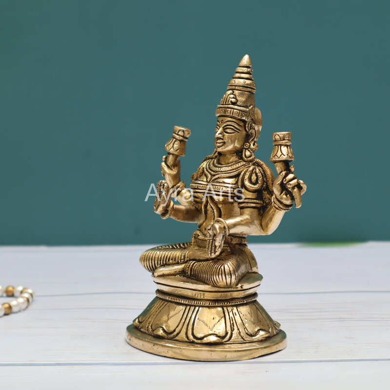 Buy Pure Brass Goddess Lakshmi Devi Idol - 6 Inch Height
