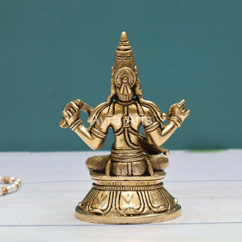 Buy Pure Brass Shree Maa Saraswati Devi Idol Idol - 6 Inch Height