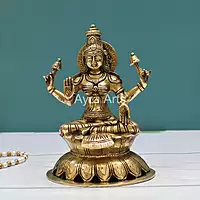 Brass Goddess Lakshmi Devi Idol - 8 Inch Height