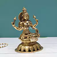 Brass Goddess Lakshmi Devi Idol - 8 Inch Height