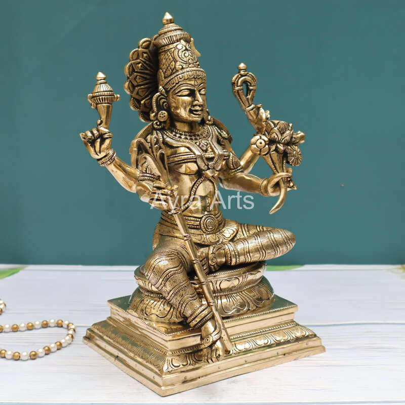 Tripura Sundari Rajarajeshwari Lalita Devi Kamakshi idol in Brass - 12 Inch Height