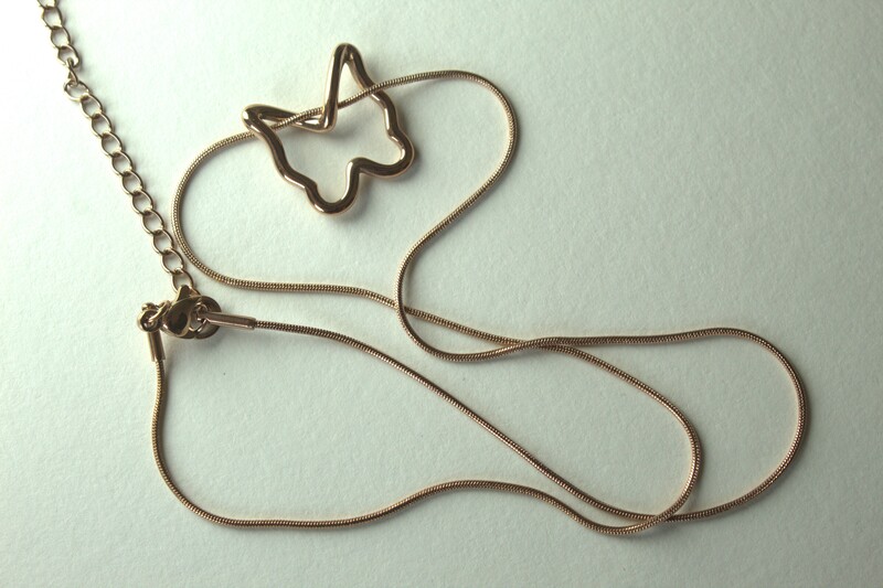 Rose Whisper Butterfly Pendant Necklace