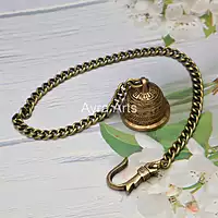 Brass Decorative Hanging Bell For Puja Mandir Home  - 2 Inch Bell Height