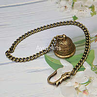 Brass Decorative Hanging Bell For Puja Mandir Home  - 2 Inch Bell Height