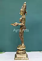Brass Deepalakshmi Lamp Spiritual Home Temple Decor - 24 Inch Height