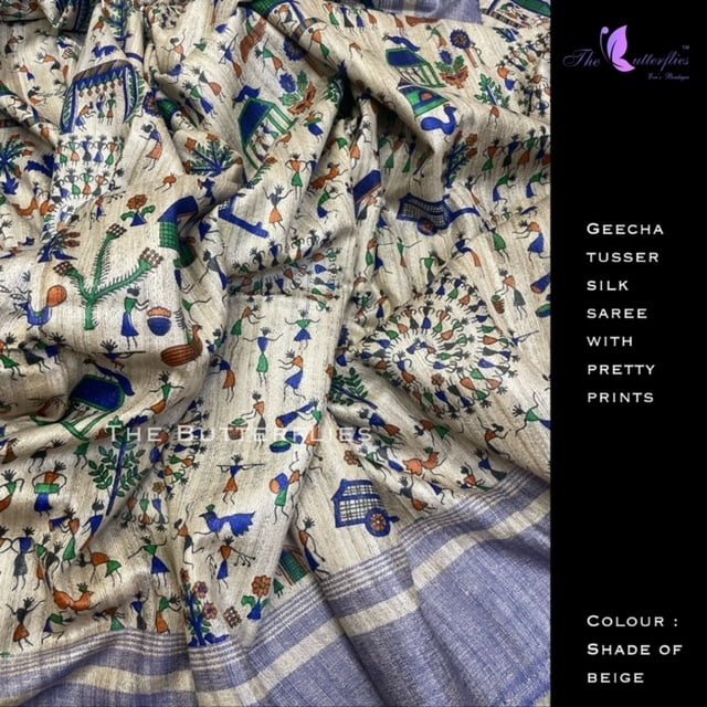 Pure Geecha Tusser Silk Saree YBRSTUS20289