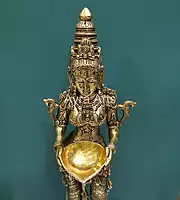 Brass Deepalakshmi Lamp Spiritual Home Temple Decor - 24 Inch Height