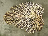 Brass Leaf Design Stool for Home decor - 15 Inch Height