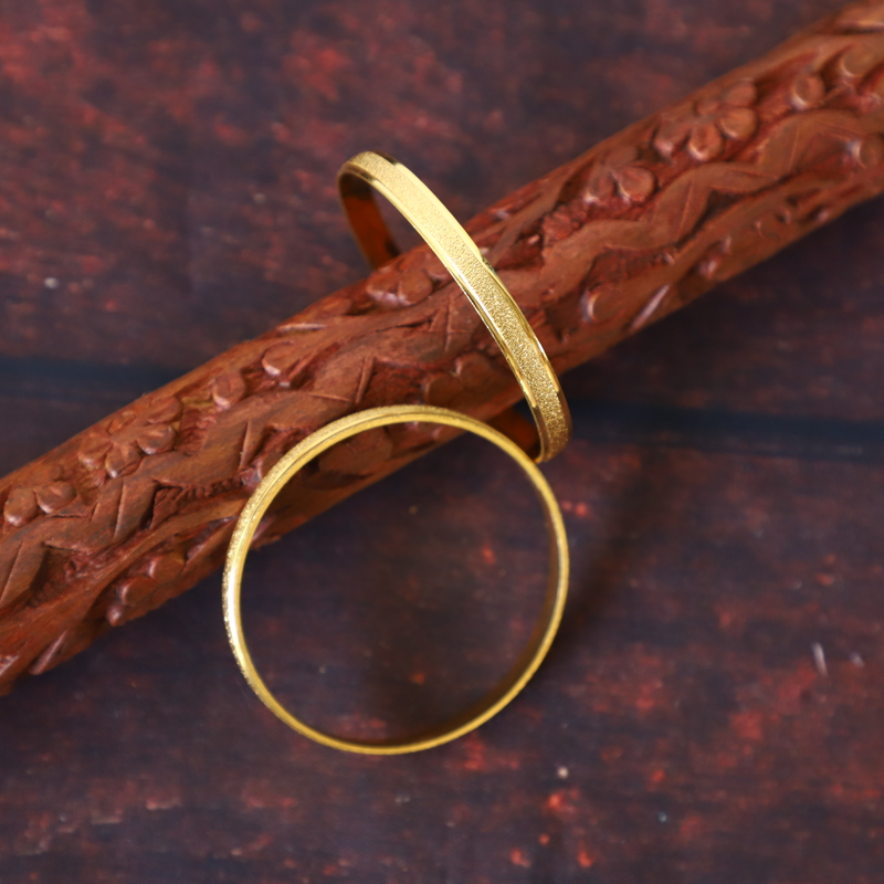 Gold Finish Plain Bangle