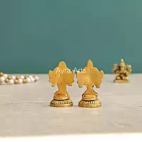 Brass Shankh Chakra Decor Set - 2.2 Inch Height