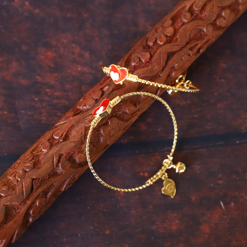 Heart shape Fancy Design Adjustable kids Bangle