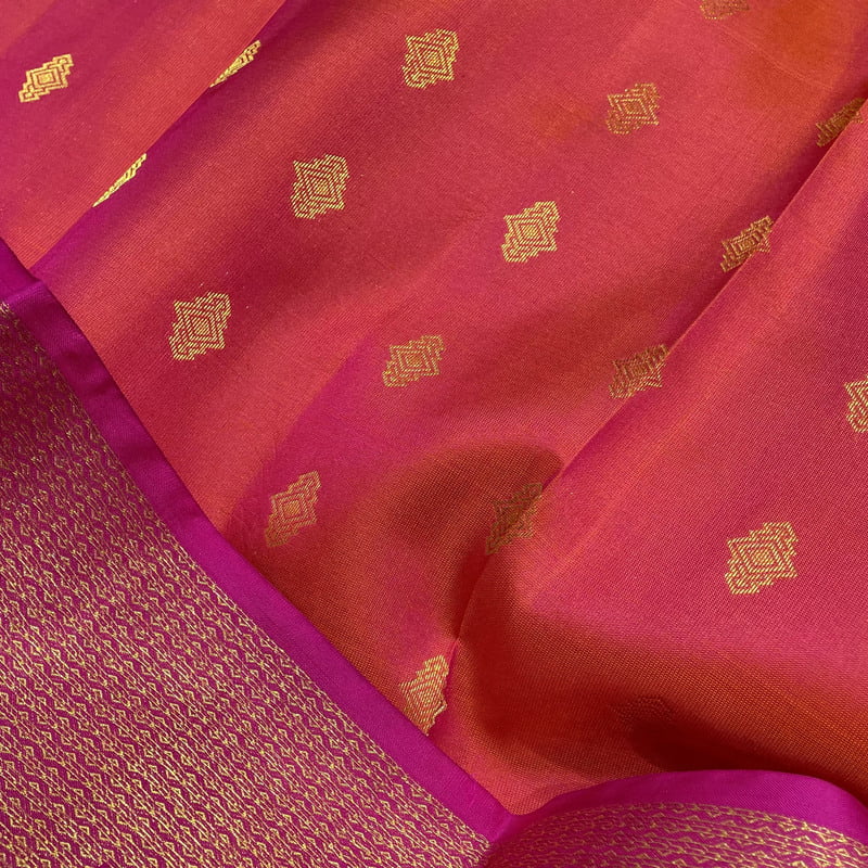 Silky Pink Kanchipuram with Vairakann
