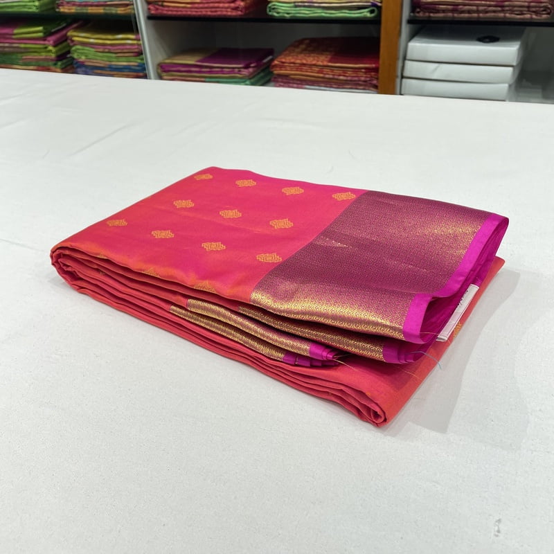 Silky Pink Kanchipuram with Vairakann
