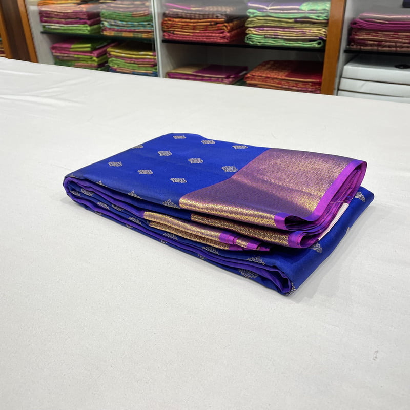 Twilight Blue Kanchipuram with Splendour Violet
