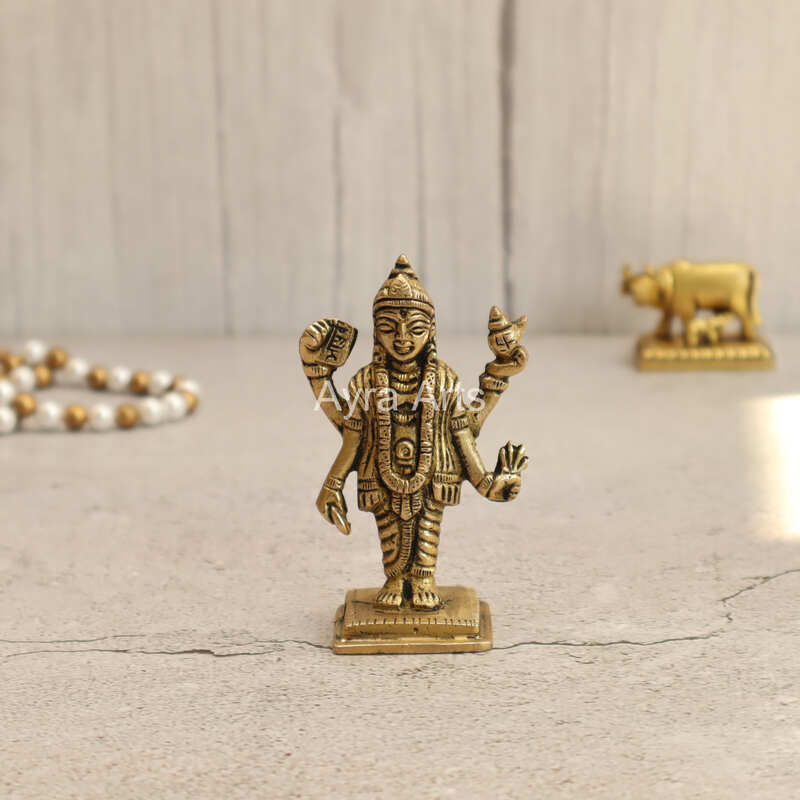 Lord Satyanarayana Swamy Brass Idol Buy Now for Divine Blessings - 3.2 inch Height