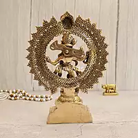 Lord Shiva as Nataraja Handmade Brass Statue  - 10 Inch Height