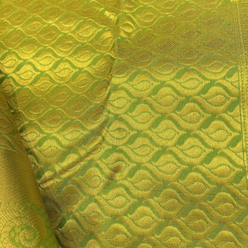 Meadow Green Kanchipuram with Leaf Green