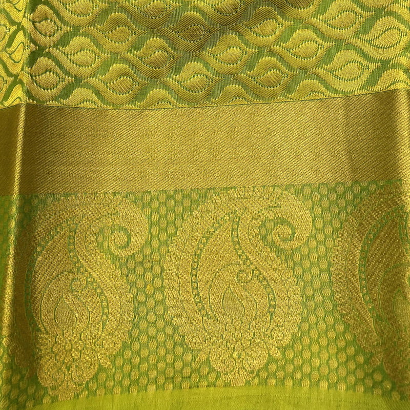 Meadow Green Kanchipuram with Leaf Green