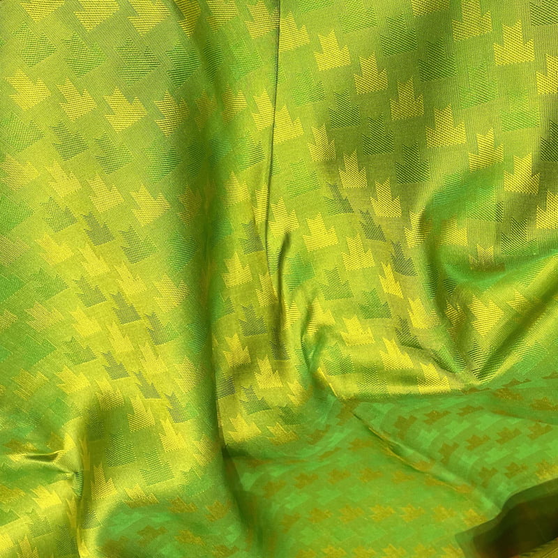 Grass Green Kanchipuram with Panjumittai Pink