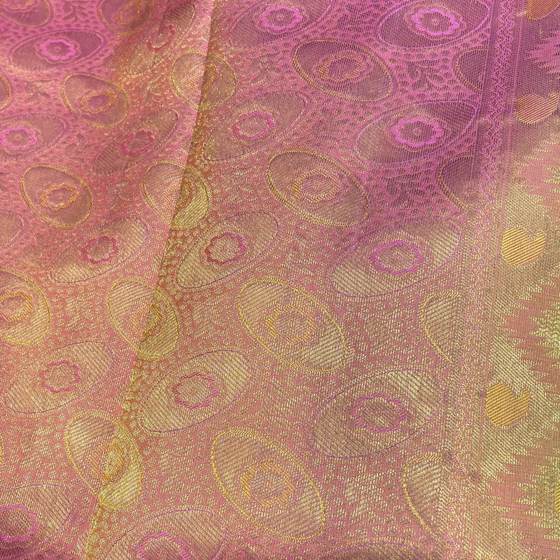 Grass Green Kanchipuram with Panjumittai Pink