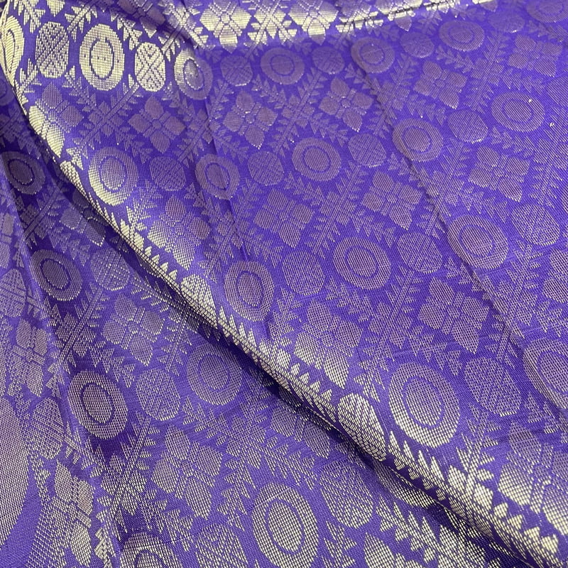 Twilight Pink Kanchipuram with Platinum Blue