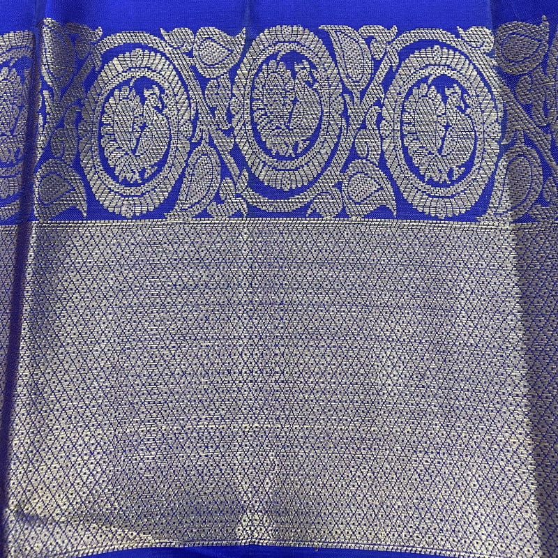 Twilight Pink Kanchipuram with Platinum Blue
