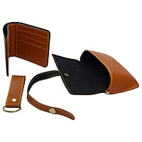 Men Purse Wallet Keychain Brown Men Purse Wallet Keychain Brown