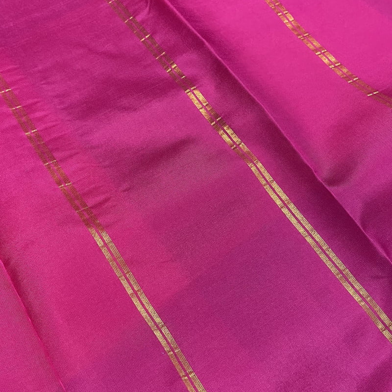 Multicoloured Kattam Kanchipuram with Scarlet Pink